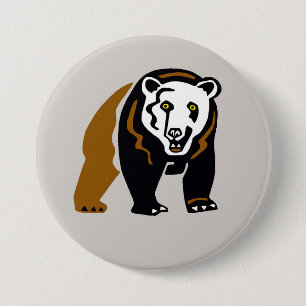 Coole Grafik - GRIZZLY Bär - Wildtiere - Natur- Button