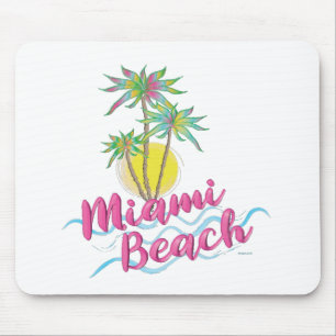 Coole Grafik Pink-Miami-Beach-Florida Mousepad