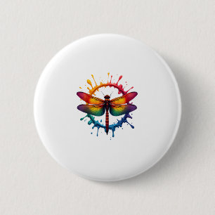Coole Grafik-Tie-Dye-Sonnenbrille Libellen-Illustr Button