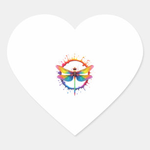 Coole Grafik-Tie-Dye-Sonnenbrille Libellen-Illustr Herz-Aufkleber