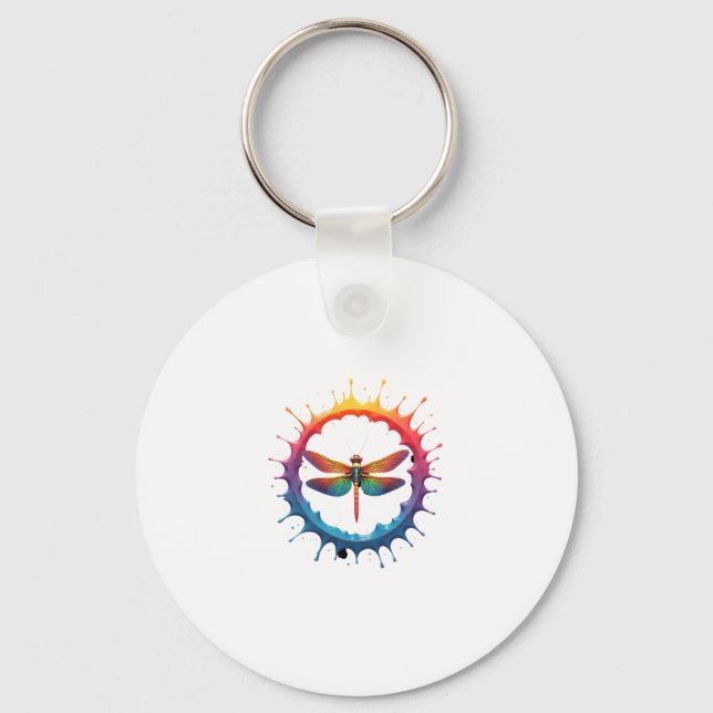 Coole grafische Gefärbte Krawatte Sonnenbrille Dra Schlüsselanhänger (Vorderseite)