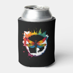 Coole grafische Tie-Dye-Sonnenbrille Libellen-Illu Dosenkühler