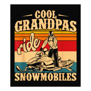 Coole Grandpas Reiten Schneemobile Snowmobile Snow Fotodruck