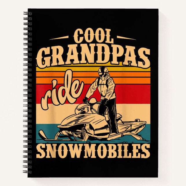 Coole Grandpas Reiten Schneemobile Snowmobile Snow Notizbuch (Vorderseite)