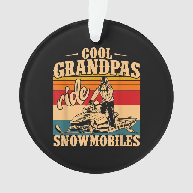 Coole Grandpas Reiten Schneemobile Snowmobile Snow Ornament (Vorderseite)