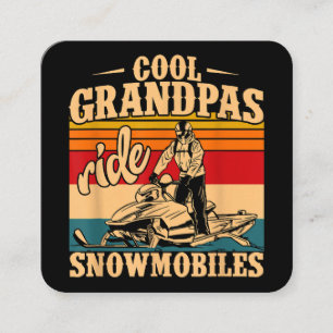 Coole Grandpas Reiten Schneemobile Snowmobile Snow Quadratische Visitenkarte
