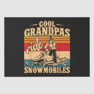 Coole Grandpas Reiten Schneemobile Snowmobile Snow Seidenpapier