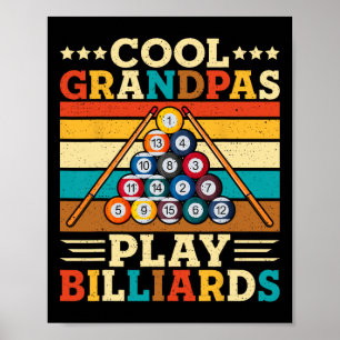 Coole Grandpas spielen Billiard Retro Snooker Pool Poster
