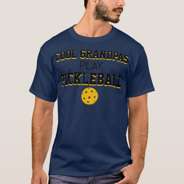 Coole Grandpas Spielen Pickleball Cooles Design T-Shirt (Vorderseite)