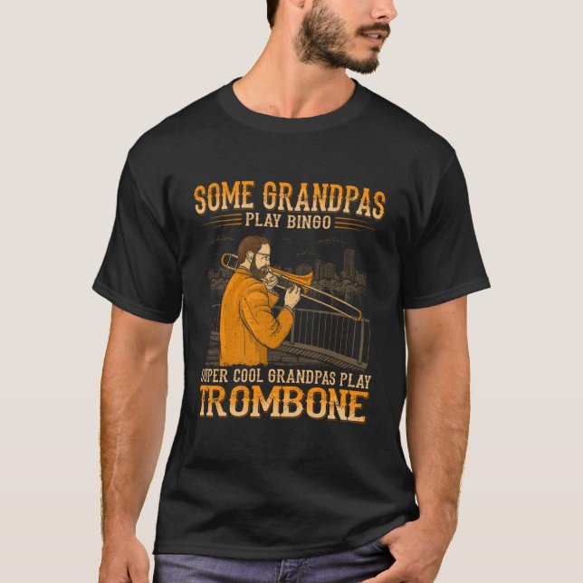 Coole Grandpas spielen Trombone - Alter grungelige T-Shirt