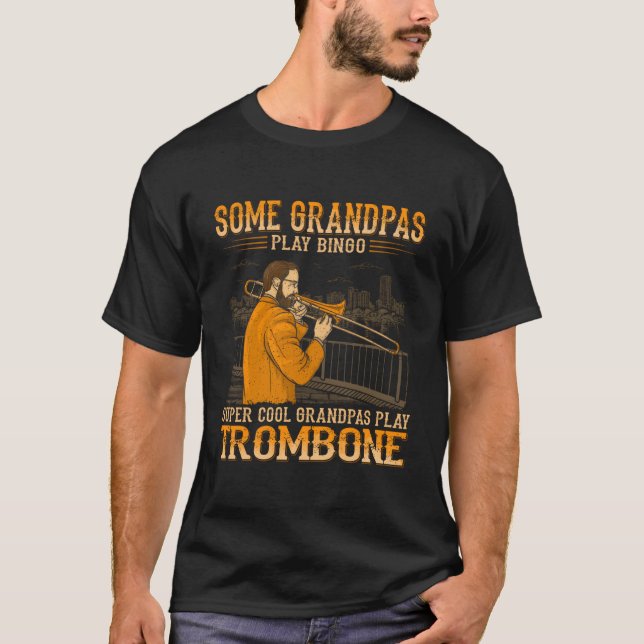 Coole Grandpas spielen Trombone - Alter grungelige T-Shirt (Vorderseite)