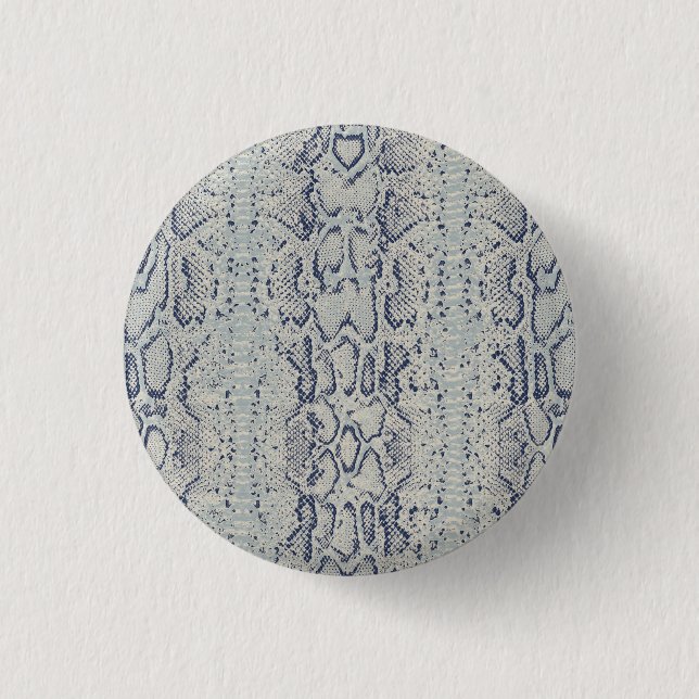 Coole graue Schlange Hautfarbe Button (Vorderseite)