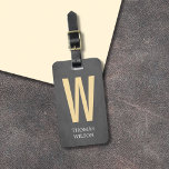 Coole graue schwarze Pastellfarbe Gelb Fett Monogr Gepäckanhänger<br><div class="desc">Cooles,  vollständig anpassbares Gepäckanhänger-Design mit Textur grauem Hintergrund und fett pastellgelben Monogramm. Modernes,  elegantes Design.</div>
