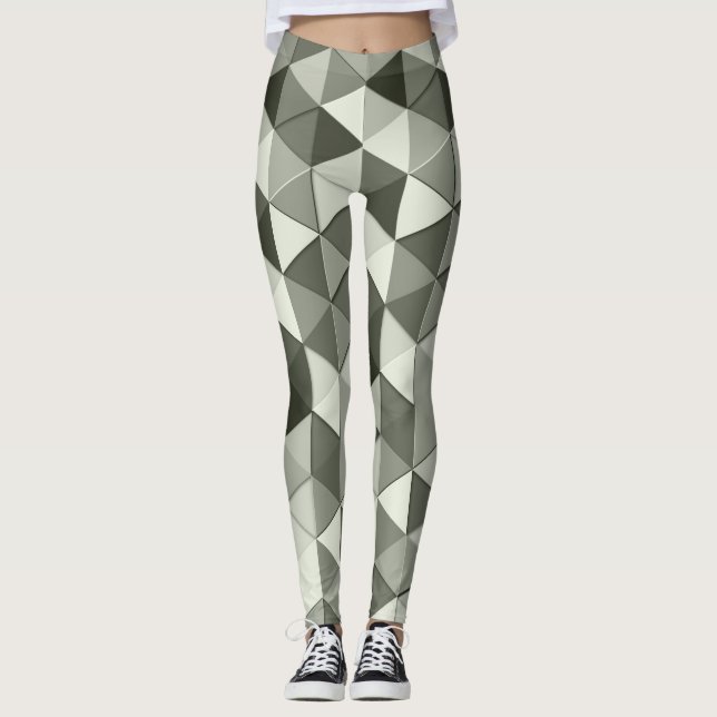 Coole Graustufendreiecke Leggings (Vorderseite)