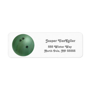 Coole Green Bowling Ball Rücksendeadressen-Aufkleb