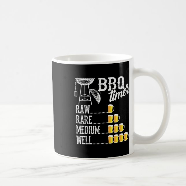 Coole Grillen Timer Raw Rare Medium Well Funny Bee Kaffeetasse (Rechts)