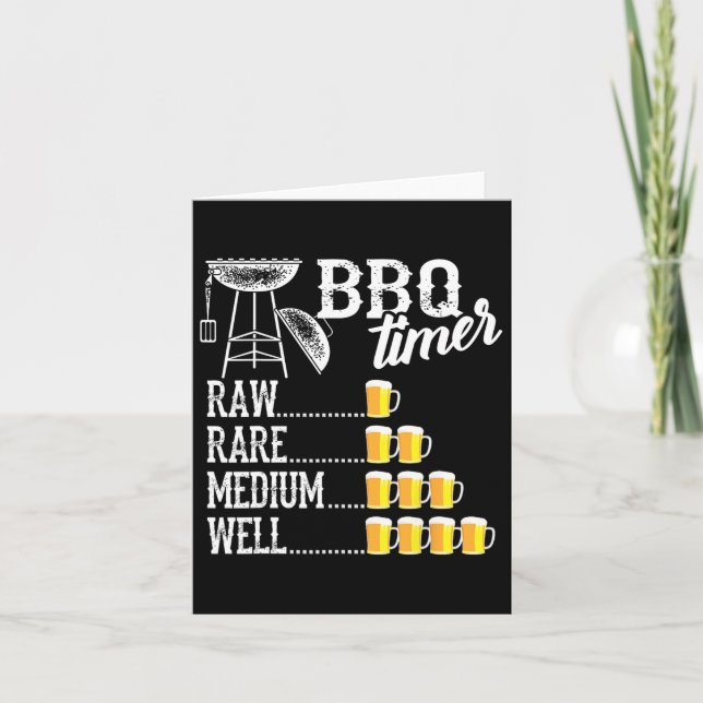 Coole Grillen Timer Raw Rare Medium Well Funny Bee Karte (Vorderseite)
