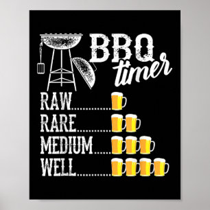 Coole Grillen Timer Raw Rare Medium Well Funny Bee Poster