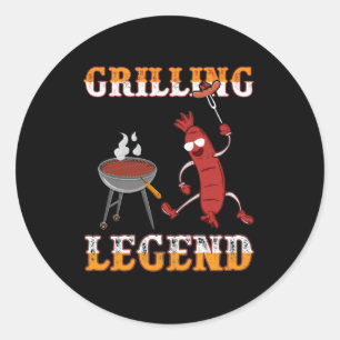 Coole Grilllegende Runder Aufkleber