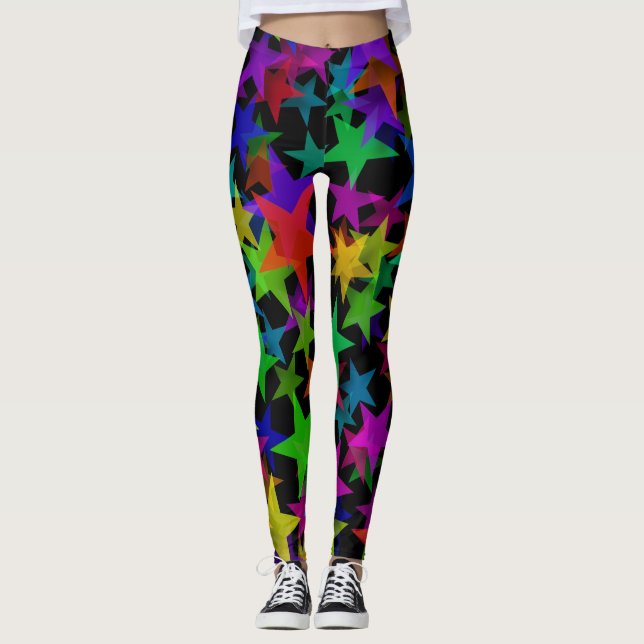 Coole Groovy Rainbow Stars Leggings (Vorderseite)