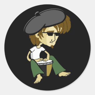 Coole große Vati-O Beatniks Runder Aufkleber