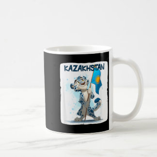 Coole große Wildkatze mit Kasachstan-Flaggen-Kostü Kaffeetasse