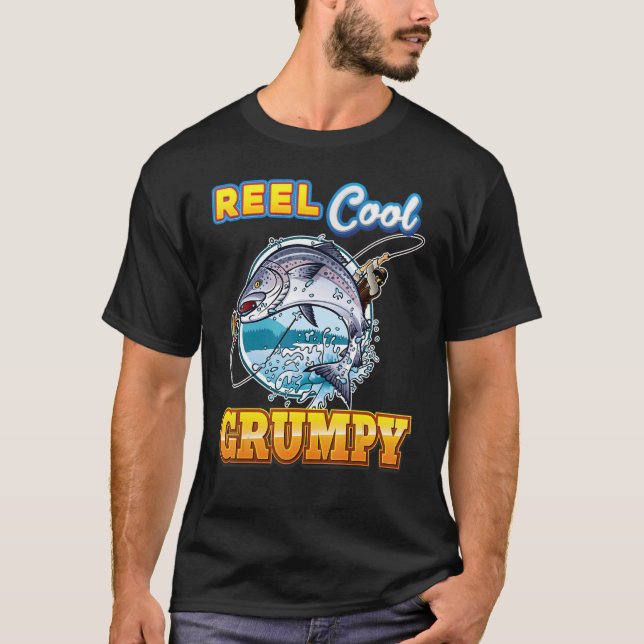 Coole Grumpy Fishing Vater Papa Dad T-Shirt (Vorderseite)
