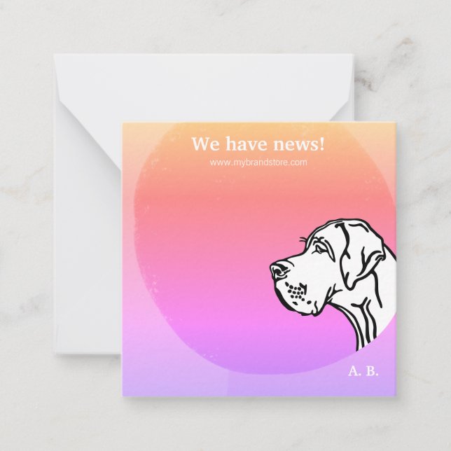 coole grün lila GRAPHIK DESIGN Notizkarte Mitteilungskarte (Vorderseite)