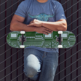 Coole, grün-weiße Leiterkartenlinien Skateboard