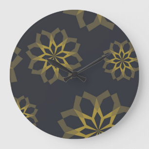 Coole, grüne, einzigartige, moderne trendige Blume Große Wanduhr