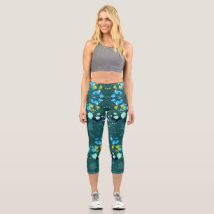 Coole grüne Farbgebung Farbiges Muster des Spritze Capri Leggings