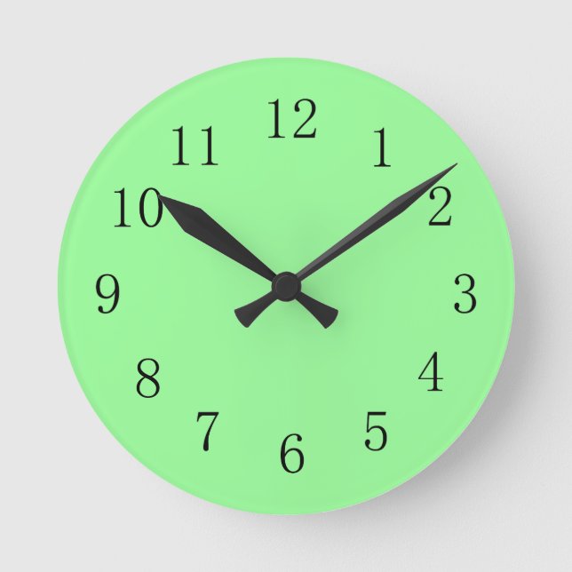 Coole grüne Farbsäulenhalterung Runde Wanduhr (Vorderseite)