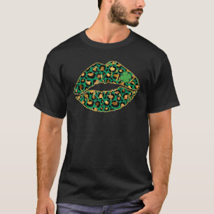 Coole Grüne Leoparden Kiss Me St Patricks T-Shirt