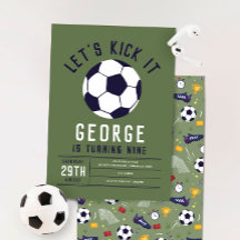 Coole grüne sportliche Fußball-Kinder-Geburtstagsf