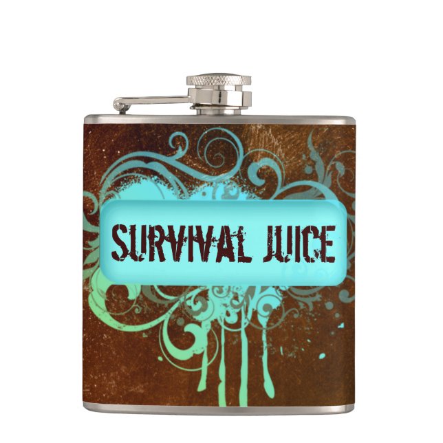 Coole Grunge-Farbdrip-Kupferflasche Flachmann (Vorderseite)