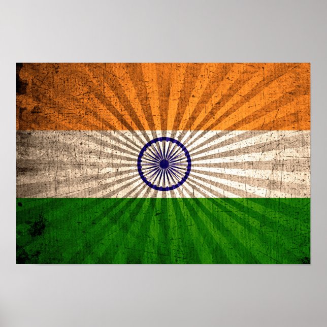 Coole Grunge-Indianerflagge Poster (Vorne)