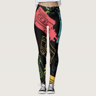 coole Grunge-Kassetten im Stil der 90er Jahre Leggings
