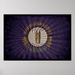 Coole Grunge Kentucky Flag Poster