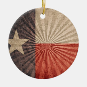 Coole Grunge Texas Flag Keramikornament