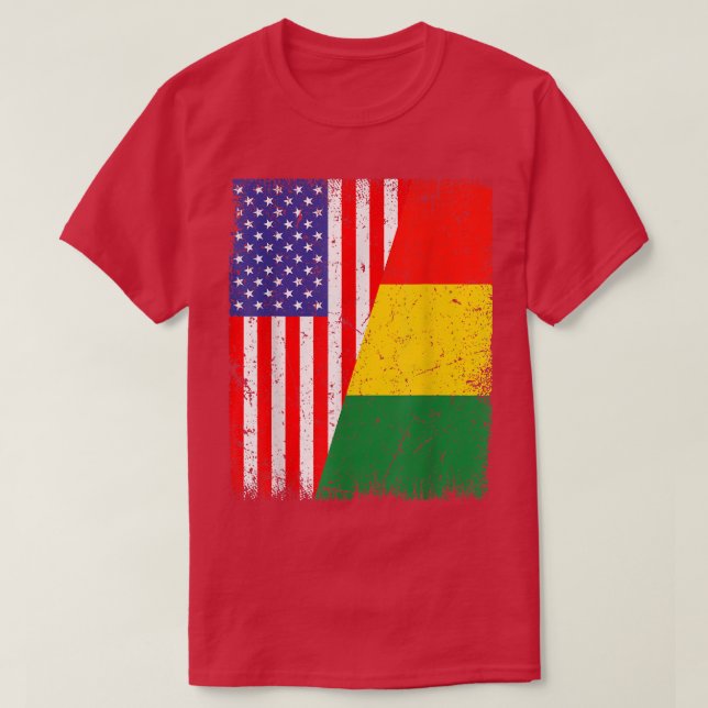 Coole Guinea Flag USA Flag Patriotic T-Shirt (Design vorne)