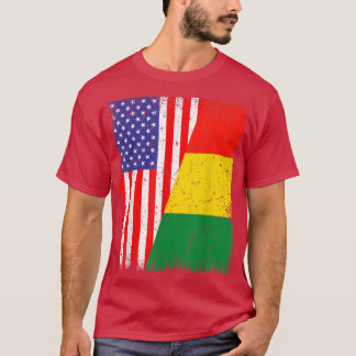 Coole Guinea Flag USA Flag Patriotic T-Shirt