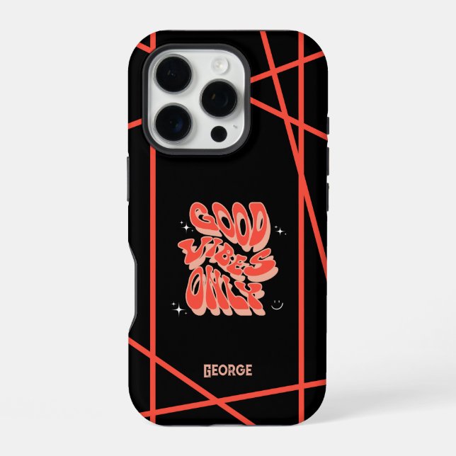 Coole Gute Vibes nur anpassbar iPhone Hülle (Rückseite)