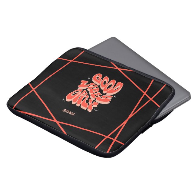 Coole Gute Vibes nur anpassbar Laptopschutzhülle (Vorne Oben)