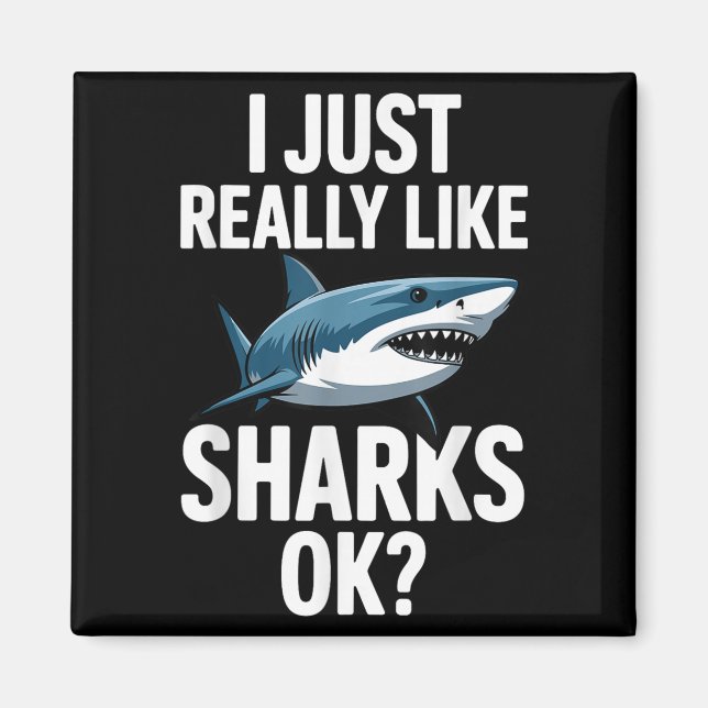 Coole Haikunst für Männer Weiße Hammerhaie Magnet (Vorne)