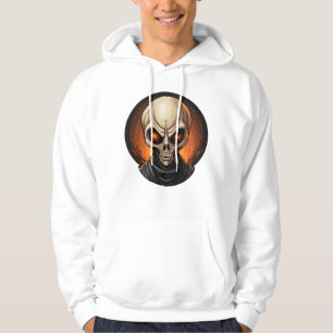 Coole Halloween Creepy Cartoon White Alien Hoodie