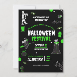 Coole Halloween-Einladung, Halloween Beängstigende Einladung