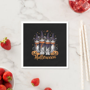 Coole Halloween-Katzen-Geschenke für ihr Töchterge Serviette