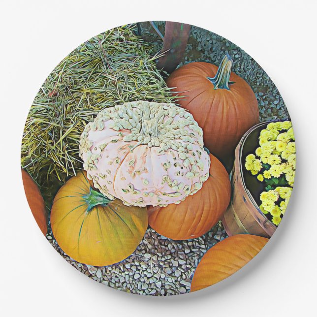 Coole Halloween Pumpkins Display Party Paper Telle Pappteller (Vorderseite)