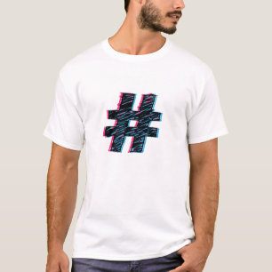 Coole Hand gezeichneter 3D Effekt Hashtag T-Shirt