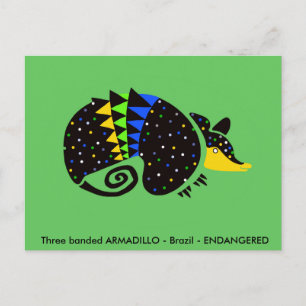 Coole handgezeichnete ARMADILLO - Tierfreund - Grü Postkarte
